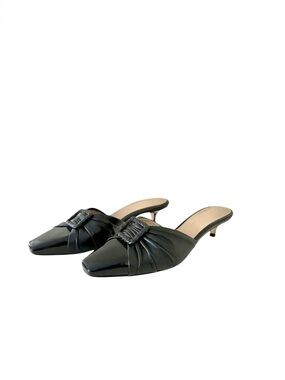 Dear Frances Dark Green Patent Leather Mule Heels